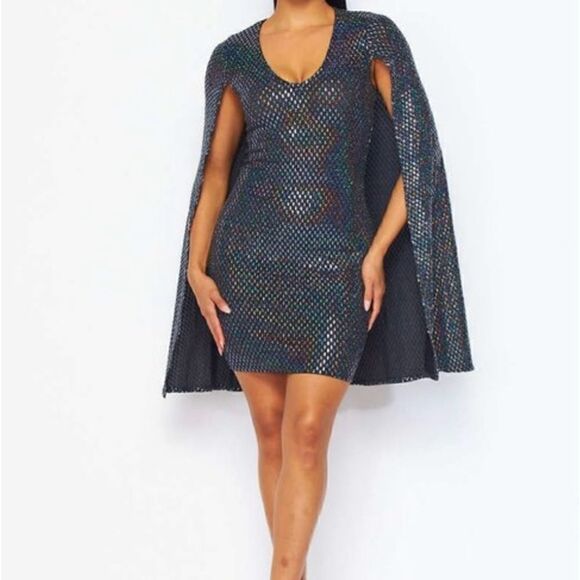 Grey Cape Dress - Picture 5 of 5